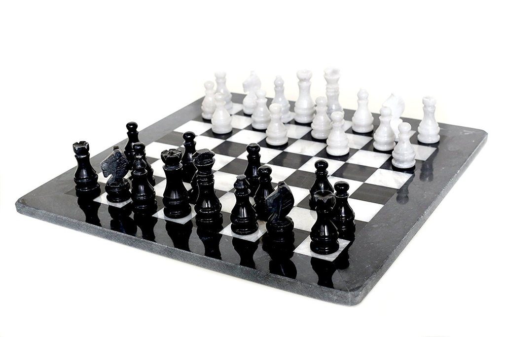 Radicaln marblestone 16 Inches Large White and Black Chess Set